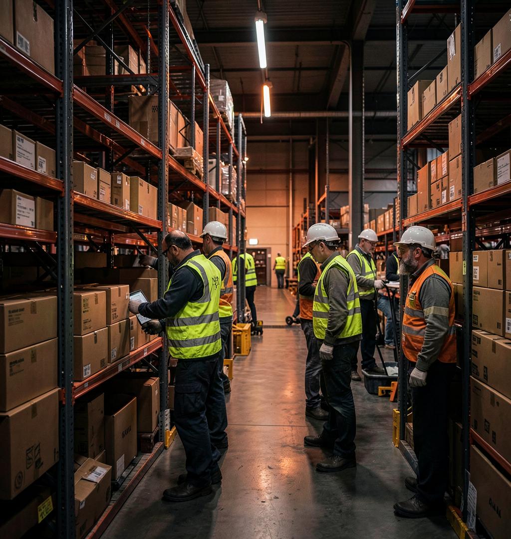 Profissionais de mão de obra logística da LD Serviços movimentando mercadorias